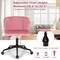 Costway Velvet Home Office Leisure Vanity Chair Armless Adjustable Swivel Pink\Blue